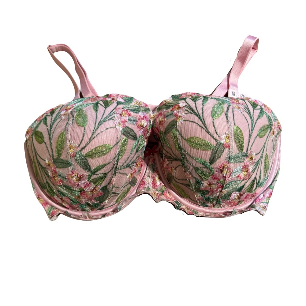 NWT Victoria's Secret Embroidered Balconette Padded Underwire Bra‎ Size 38DDD